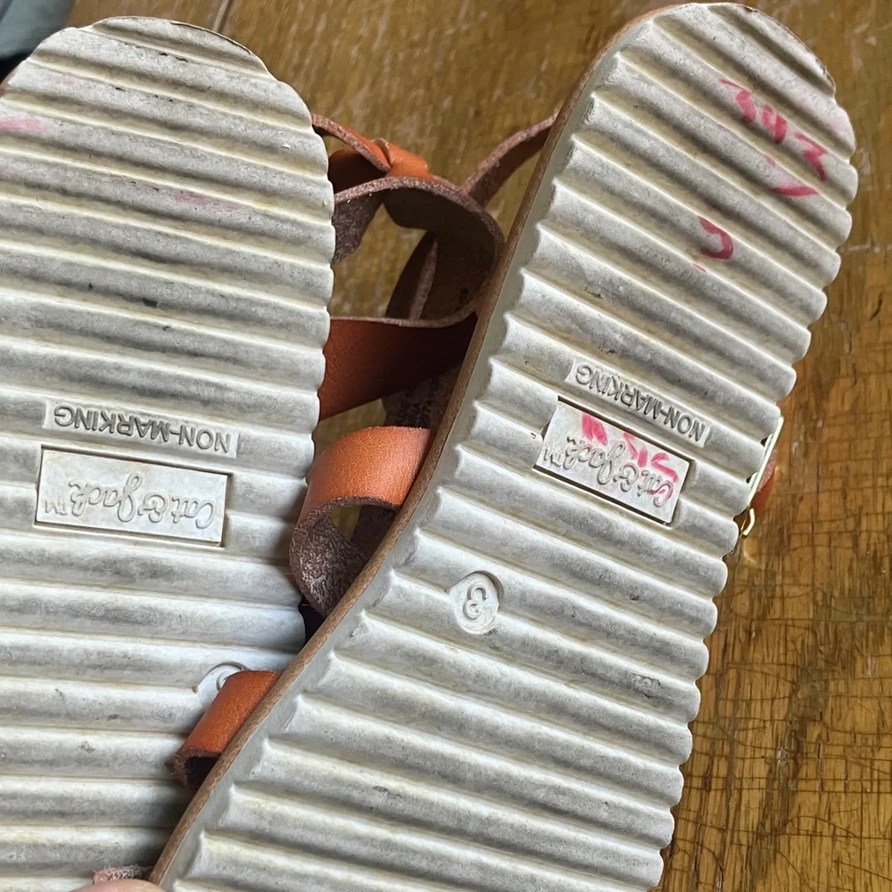 Cat & Jack Orange and Tan Kids Sandals